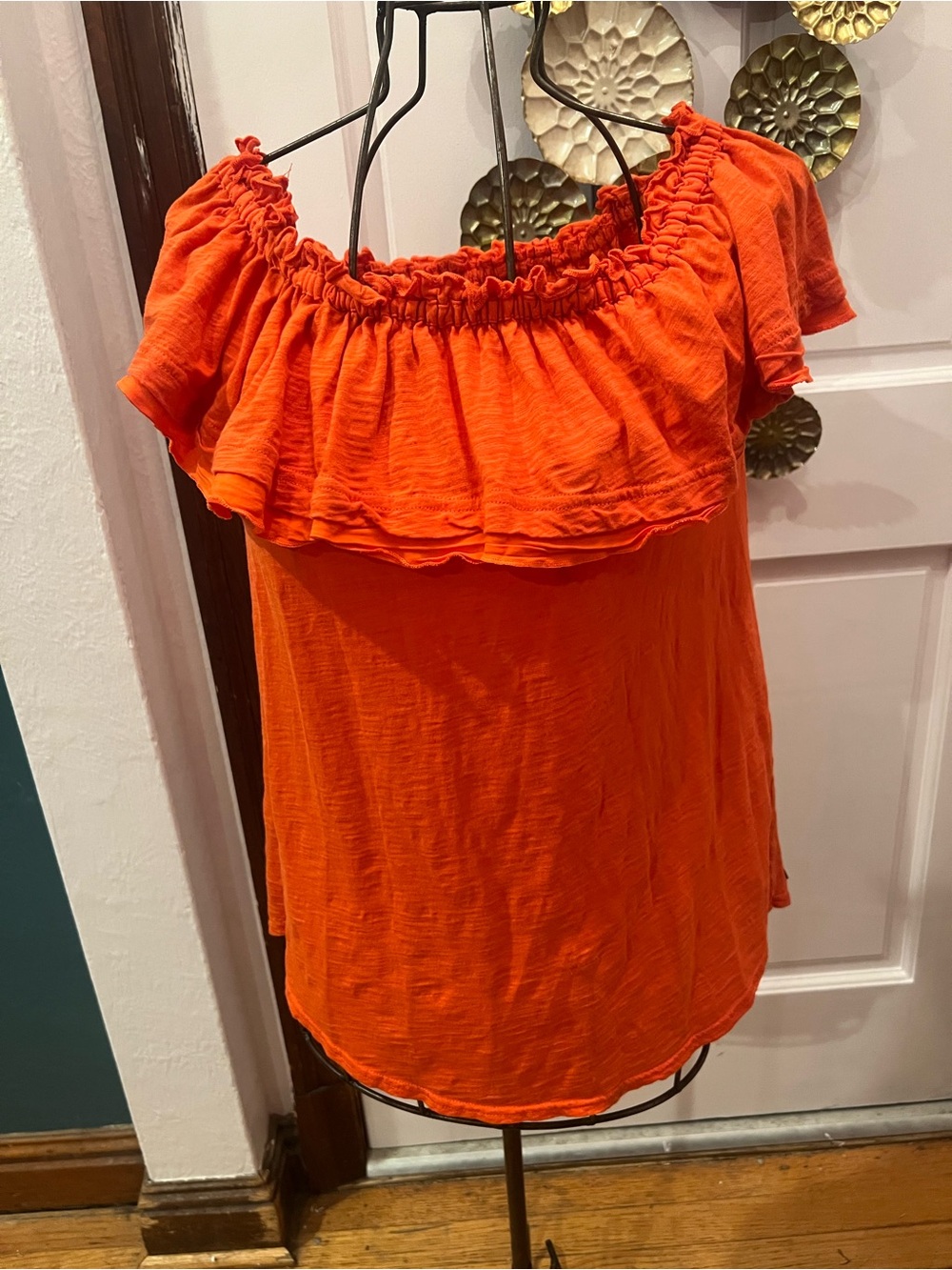 Matilda Jane Small Women’s Off-Shoulder Ruffle Top - red - Picture 1 of 1